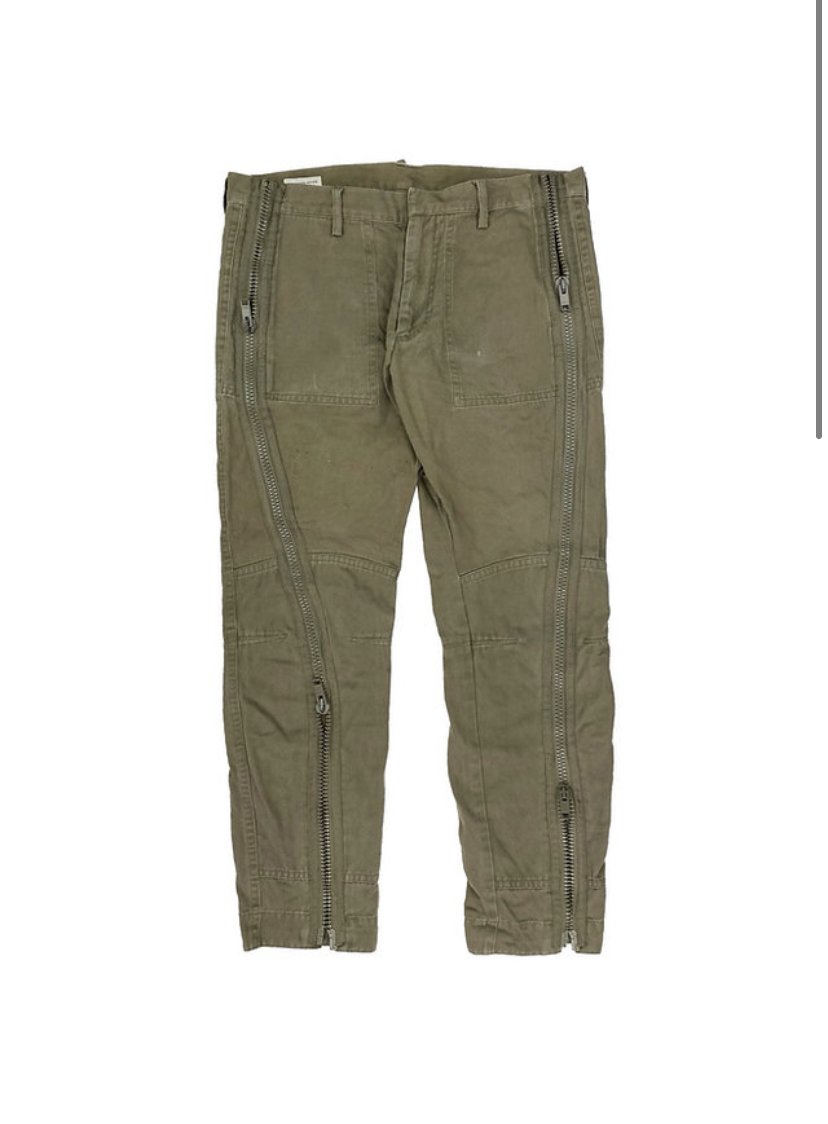 Dries Van Noten Full Zip Olive Green Pants | Reissue: Buy & Sell